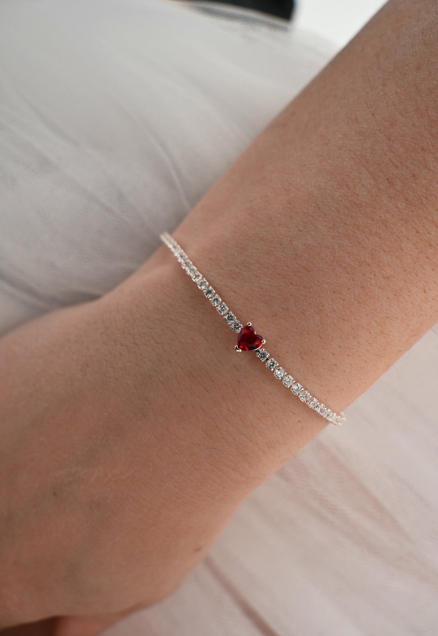 Heart Tennis Bracelet