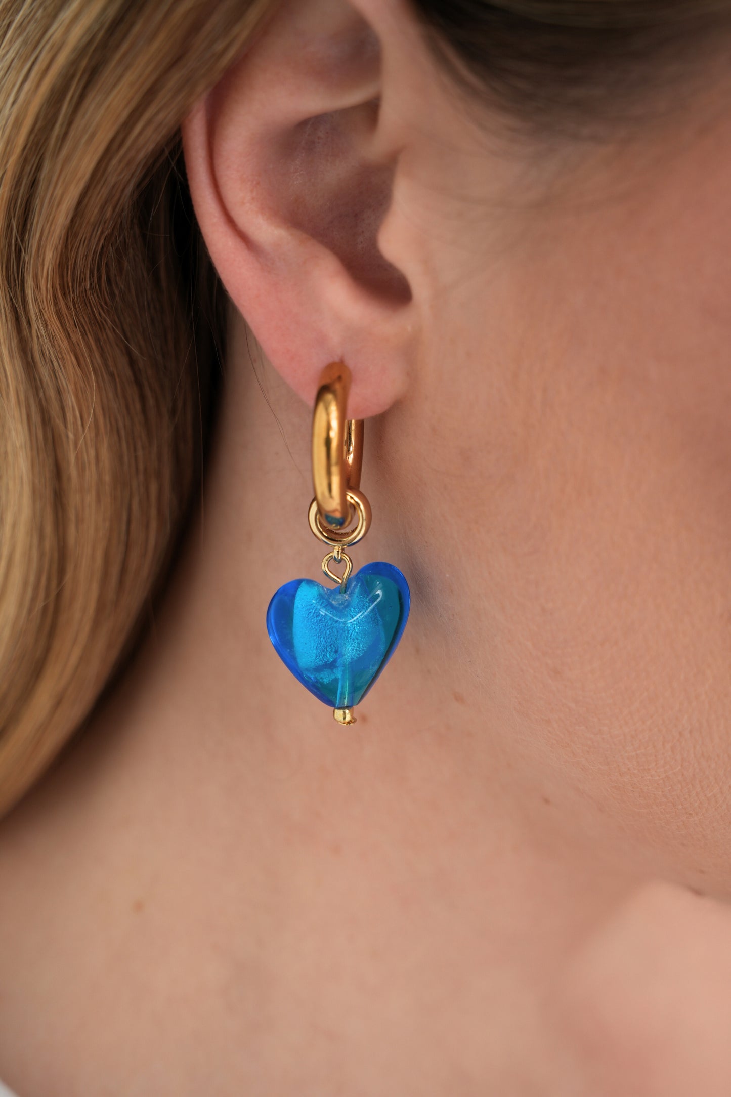 Murano Glass Heart Earrings