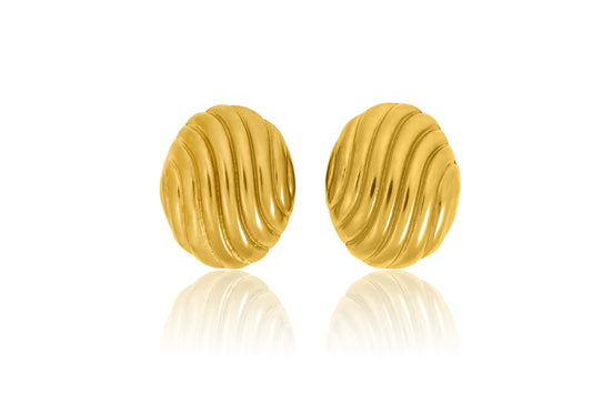 Vintage Wave Earrings Gold