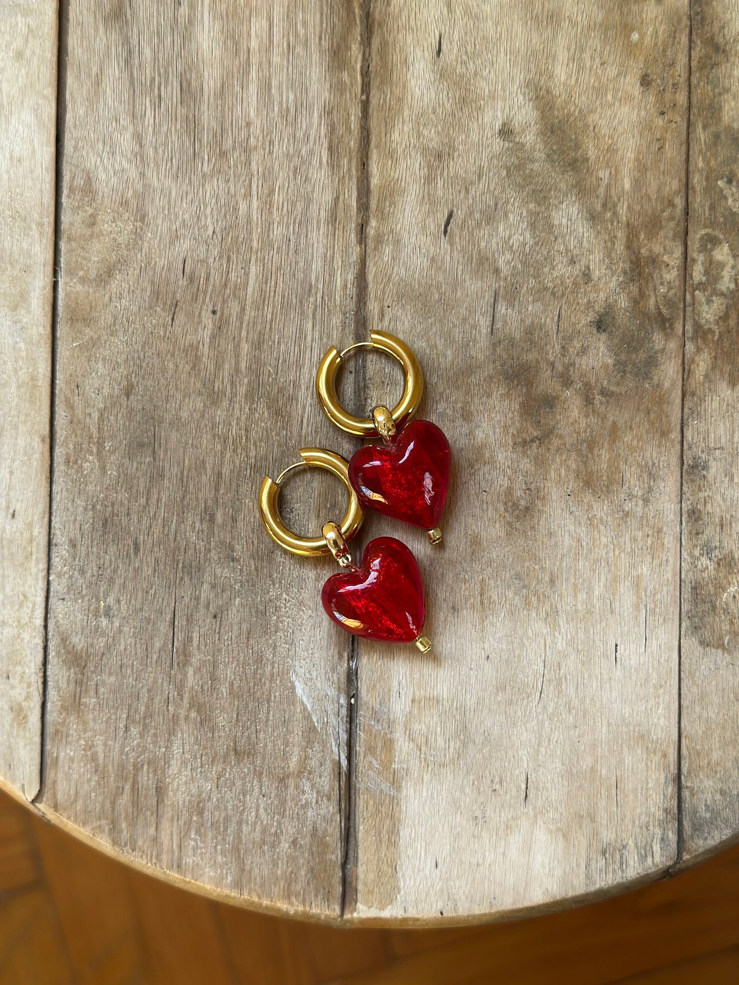 Murano Glass Heart Earrings