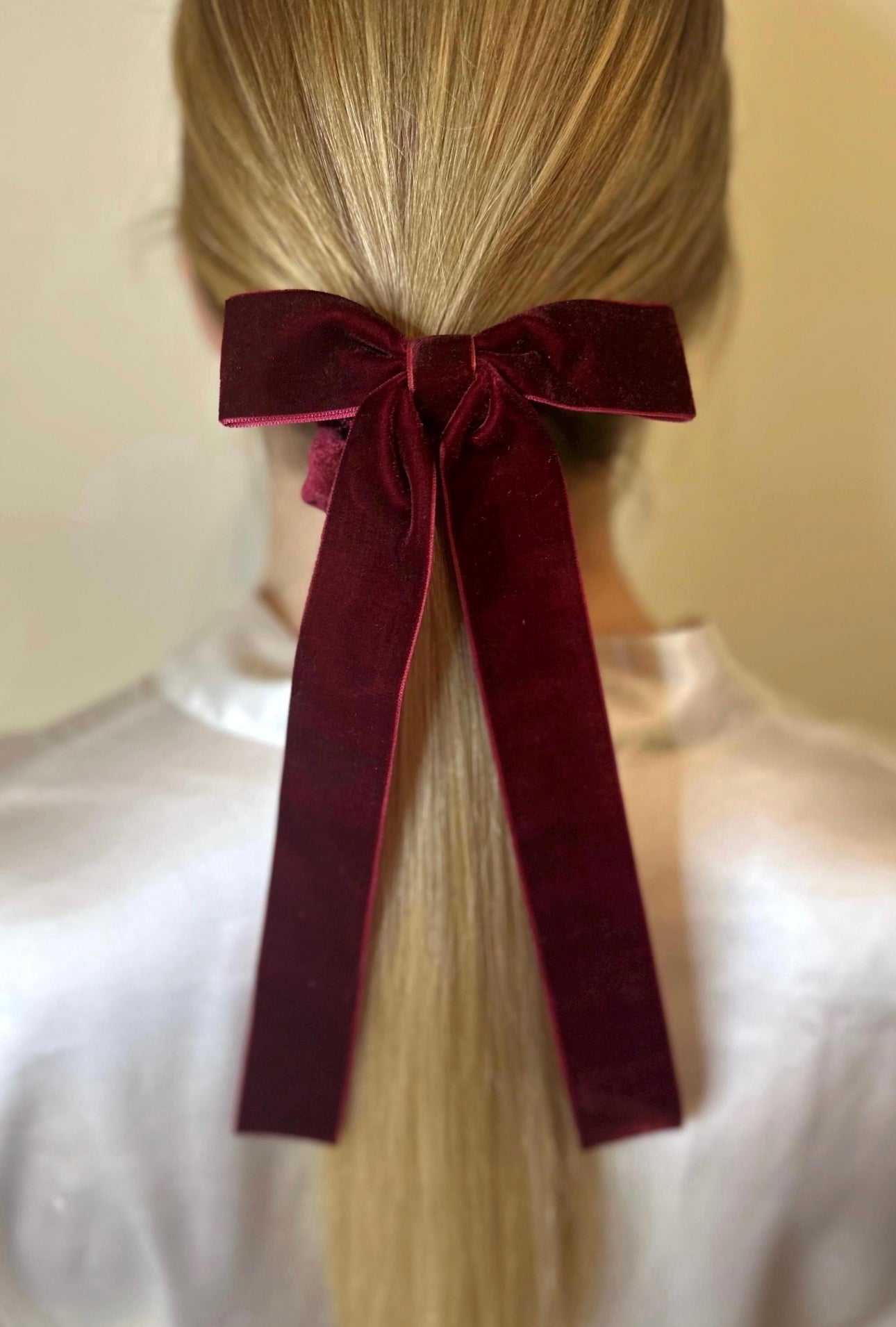 Velvet Bow Hair Scrunchie