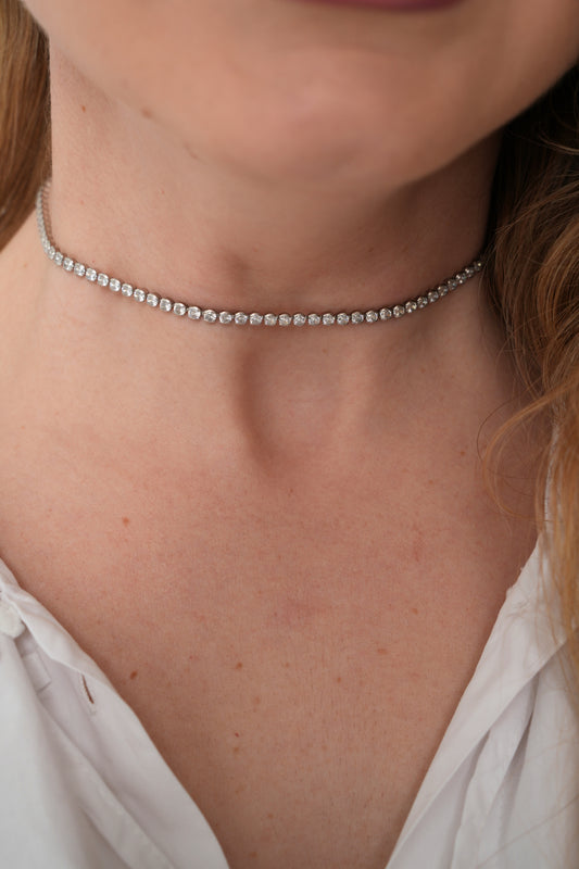 Tennis Bezel Necklace 3mm