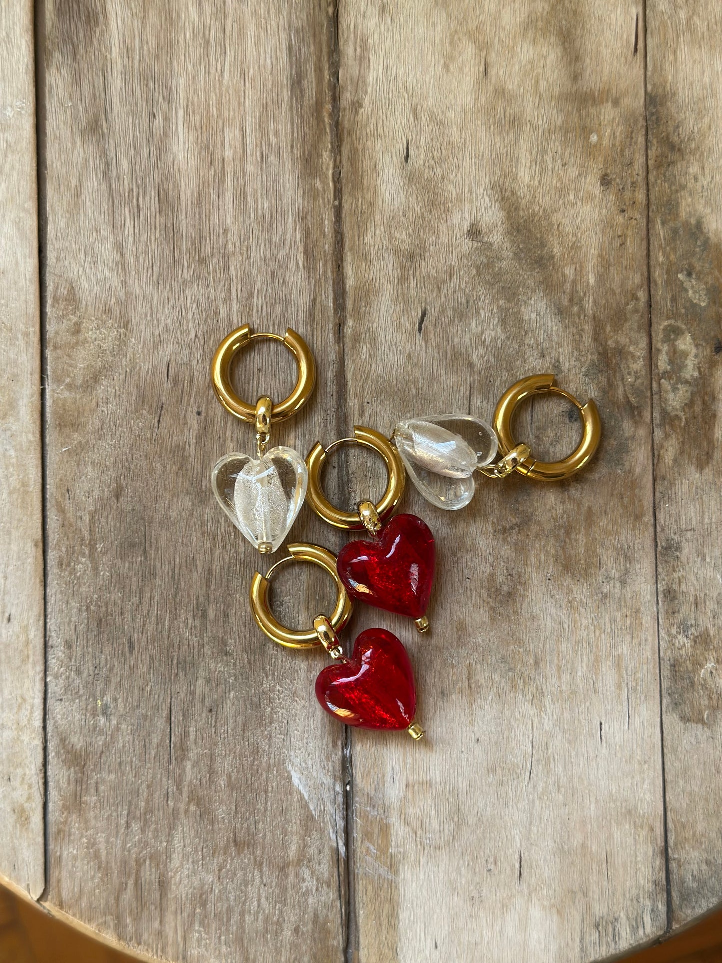 Murano Glass Heart Earrings