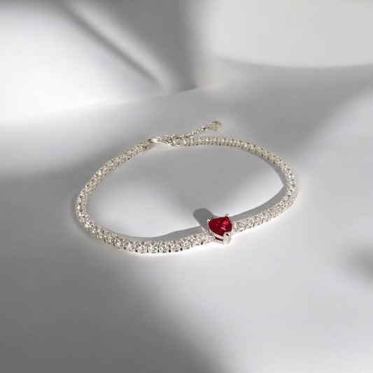 Heart Tennis Bracelet