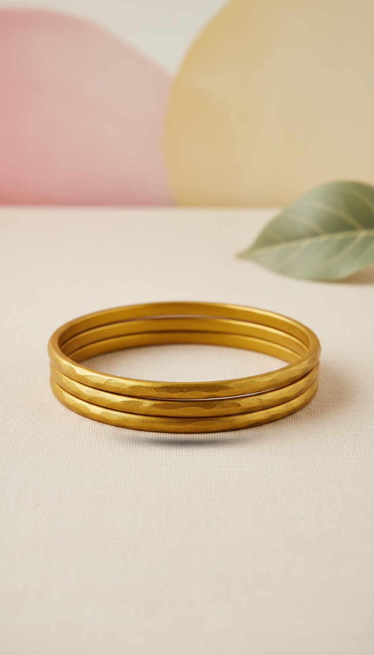 Golden Ochre Textured Stacking Bangles