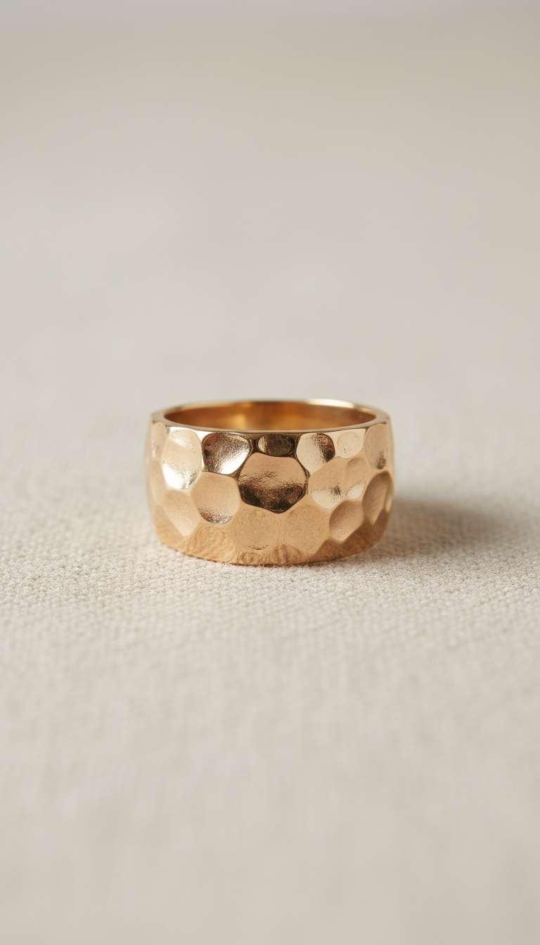 Hammered Gold Vermeil Statement Ring