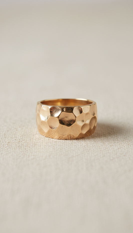 Hammered Gold Vermeil Statement Ring