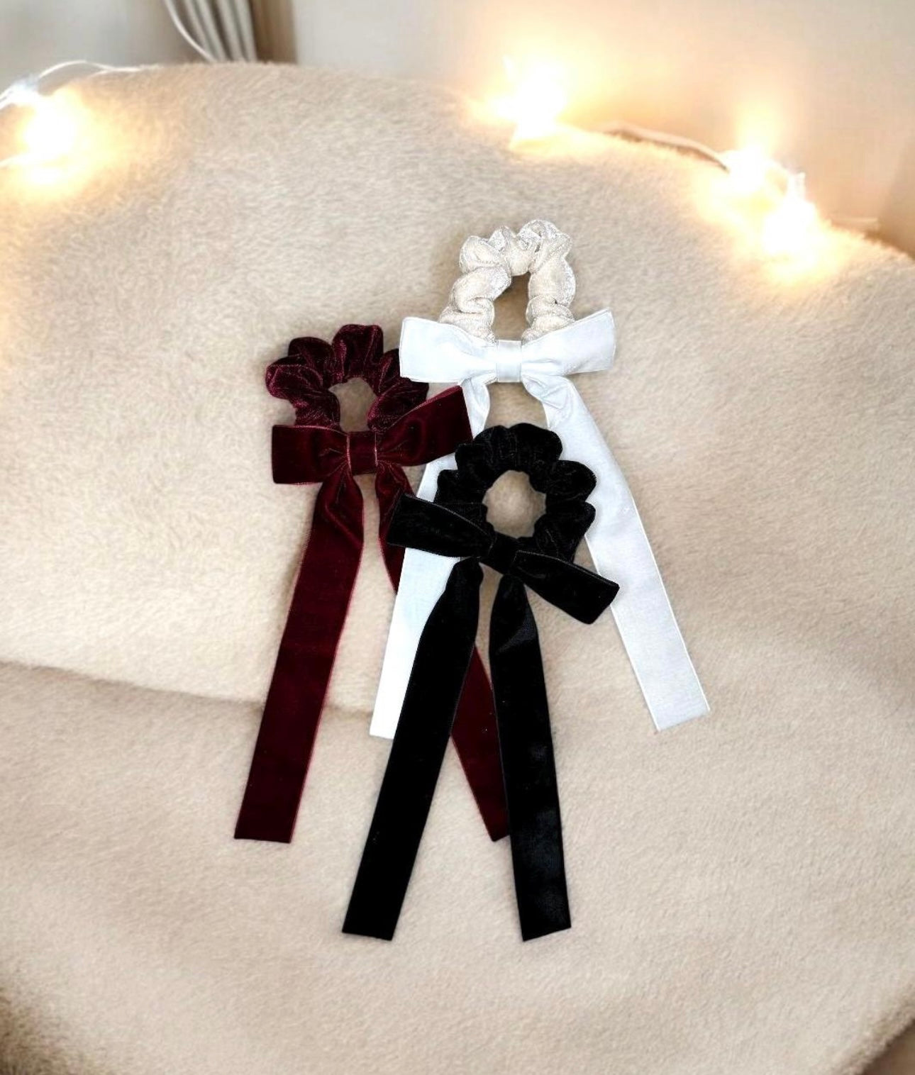 Velvet Bow Hair Scrunchie