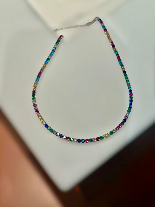 Rainbow Tennis Necklace