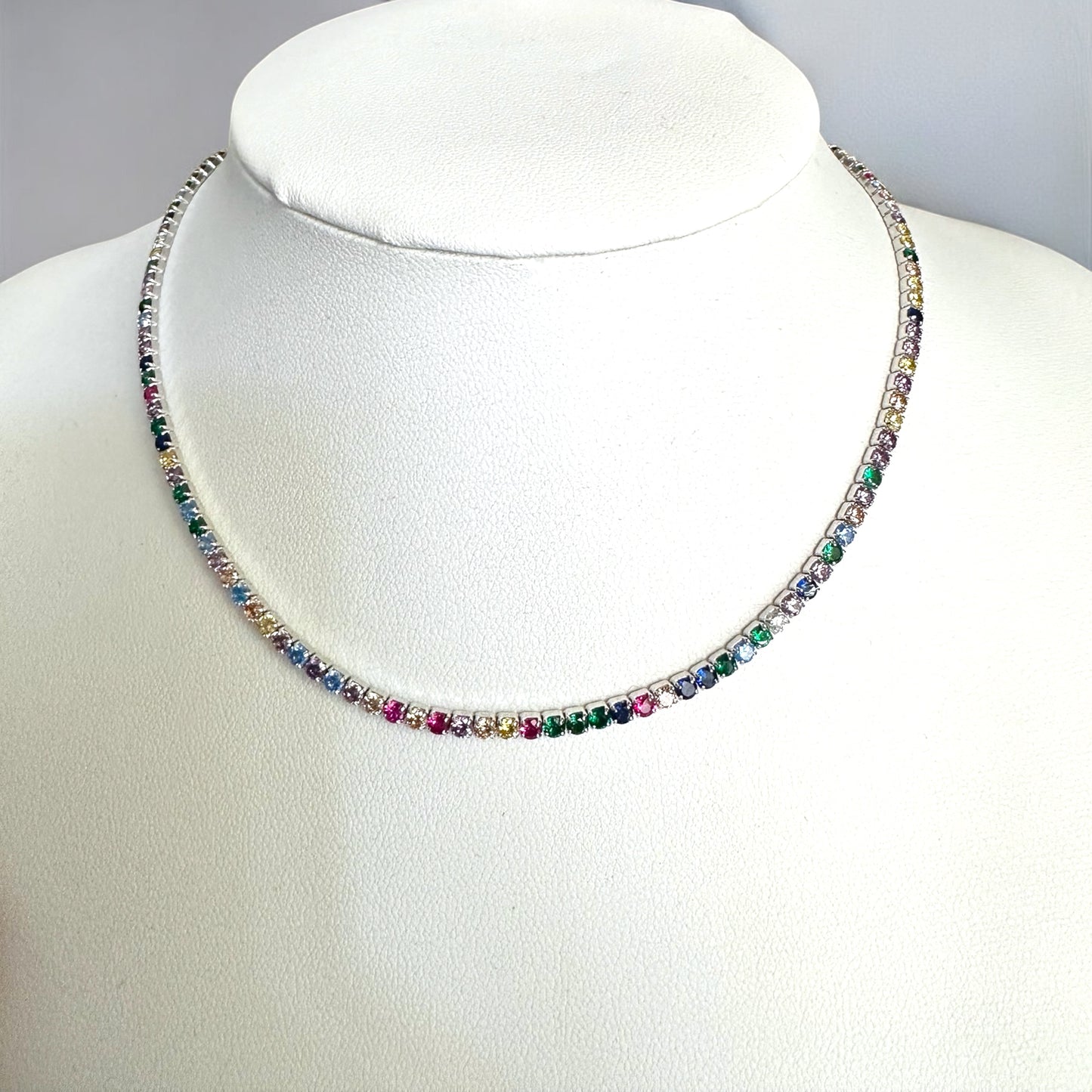 Rainbow Tennis Necklace