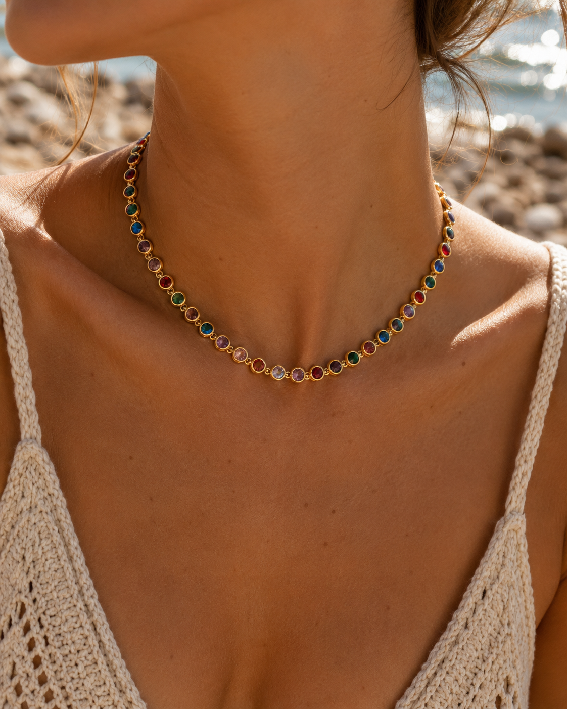 Rainbow Zircon Necklace